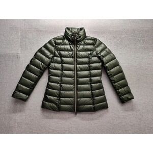 Diego M Women FR32 Puffer Jackets Green Full Zip Long Sleeve Hoodie Thermal USM